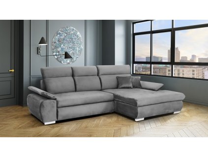 TIFANY - Pravá sedací souprava látka ŠEDÁ - ARAGON 90 (TIFFI) kolekce "GB"  (K250-Z) NOVÁ LÁTKA