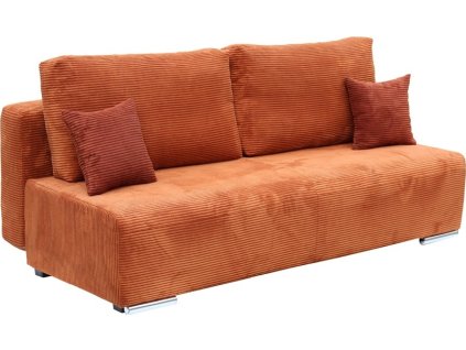 BODO pohovka rozkládací , látka teracotta POSSO 40 /dekorační polštářky POSSO 39 tmavá teracotta  (FE) - kolekce "E" (K250) NOVÁ LÁTKA