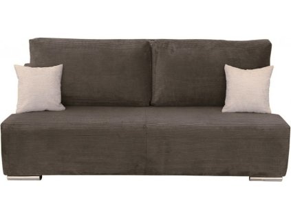 BODO pohovka rozkládací , látka hnědá POSSO 4 /dekorační polštářky POSSO 100 krémová (FE) - kolekce "E" (K250) NOVÁ LÁTKA