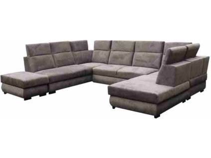 IRIS U - TABURET+2+ROH+2F+ROH+OTsUP sedací souprava, látka GRAFITOVÁ  Aragon 97 (IRYS pufa+2+R+2F+R+OTsUP=6balíků) (FE) (K250) NOVINKA