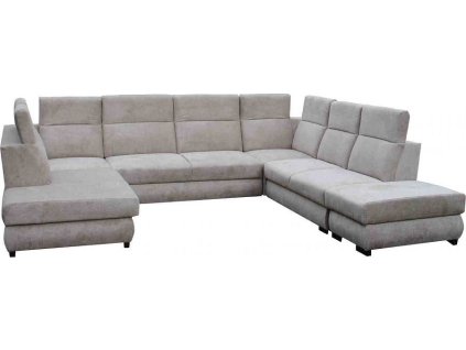 IRIS U - OTs UP+R+2F+R+2+ TABURET,  sedací souprava, látka HNĚDÁ Aragon 20 (IRYS OTs UP+R+2F+R+2+pufa=6balíků) (FE) (K250) NOVINKA