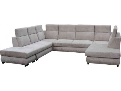 IRIS U - TABURET+2+ROH+2F+ROH+OTsUP sedací souprava, látka HNĚDÁ Aragon 20 (IRYS pufa+2+R+2F+R+OTsUP=6balíků) (FE) (K250) NOVINKA