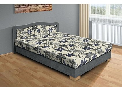 Postel APOLLO 120cm, s matrací, s roštem a s úložným prostorem (Varianta šedá/šedý květ)