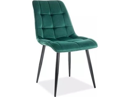 CHICAGO VELVET -  jídelní židle,  látka ZELENÁ Bluvel 78 / noha černá (CHICVCZ78) (S)(K150-E)