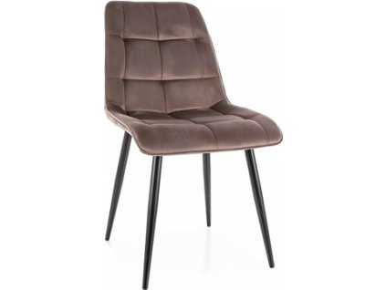 CHICAGO VELVET -  jídelní židle,  látka CAPUCCINO Bluvel 38 / noha černá (CHICVCCA) (S)(K150-E)