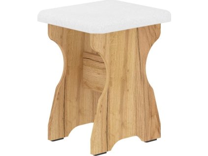 Taburet T-1 (Barva antracit, Materiál koženka - bílá)