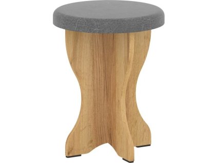 Taburet T-2 (Barva antracit, Materiál koženka - bílá)