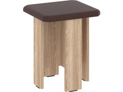 Taburet T-3 (Barva antracit, Materiál koženka - bílá)