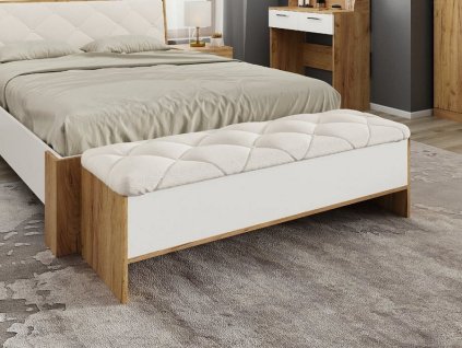 Truhla s úložným prostorem a polstrováním "MONIKA" (Barva antracit + bílá, Materiál koženka - bílá (premium))