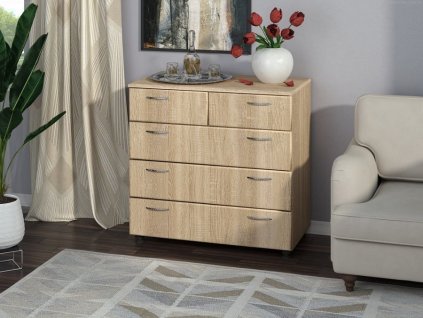 Komoda K-3+2 MDF (Barva bílá)