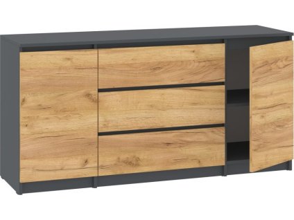 Komoda-3+2 "NEW SYSTEM" (Barva antracit + bílá)
