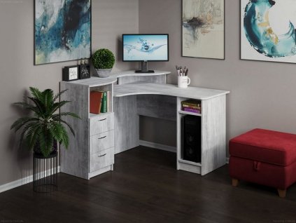 PC stůl ATRIKS, rohový (Barva antracit)