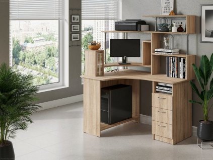 PC stůl KOMPAKT PLUS, rohový (Barva antracit)