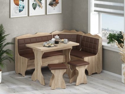 Rohová lavice FRANT (Barva antracit, Materiál koženka - bílá)