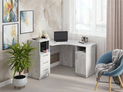 Rohový psací stůl INDIGO (Barva antracit)