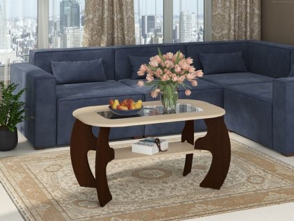 Konferenční stolek SAKURA MDF (Barva antracit + bílá)