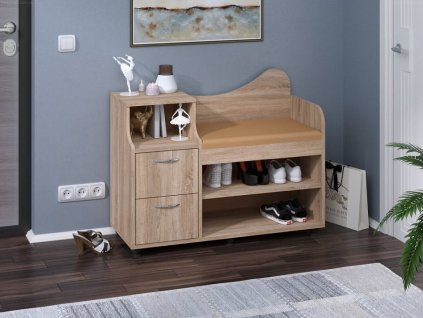 Botník B-02 se sedákem (Barva antracit, Materiál koženka - bílá)