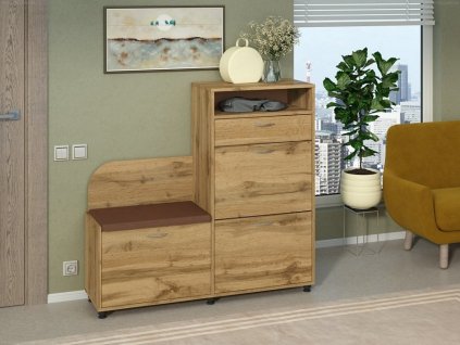 Botník B-05 se sedákem (Barva antracit, Materiál koženka - bílá)