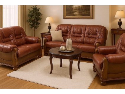 Kožená sedací souprava Royal 3f+2+1 rozkládací DTS50/D9