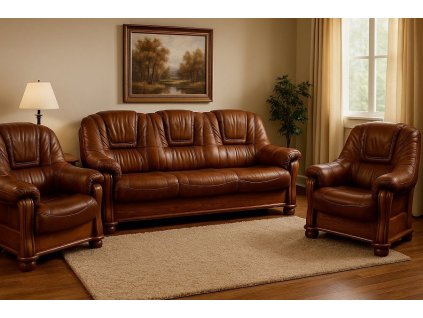 Kožená sedací souprava Royal 3f+1+1 rozkládací DTS50/D9