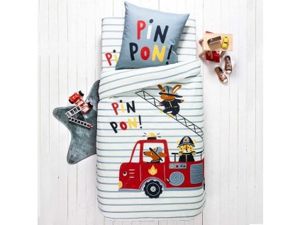 Dětské povlečení s motivem Hasiči zn. Colombine®, bavlna (Velikost povlak na polštář 65x65 cm)