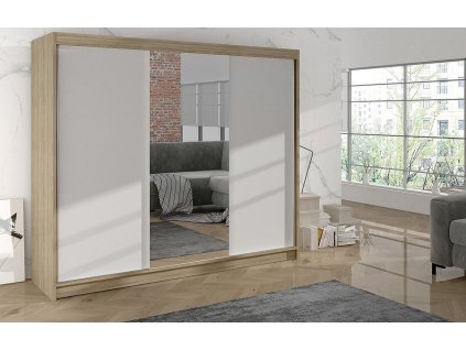 Skříň Debora I 200 - dub sonoma/bílá