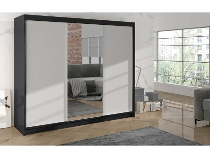 Skříň Debora I 200 - černá/bílá