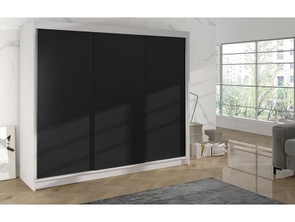 Skříň Debora II 200 - bílá/černá