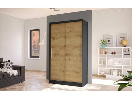 Skříň Kosta I 100 - černá/dub artisan