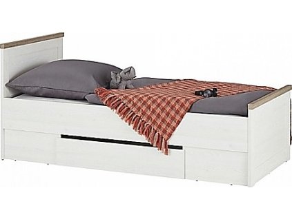 Postel LUCA 90cm, s matrací, s roštem a s úložným prostorem (Varianta pinie/trufel)