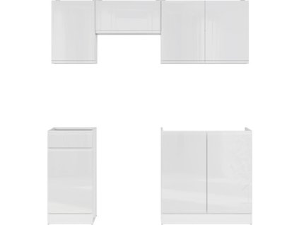 kuch.JUNONA MODUL 2 /180 BBL (BIP) bílý lesk/bílá (BEZ PRAC. DESKY)