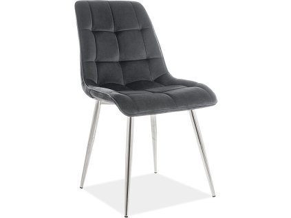 Jídelní čalouněná židle LANA VELVET šedá/černá