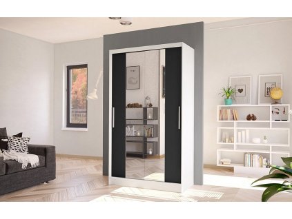 Skříň Kosta II 100 - bílá/černá