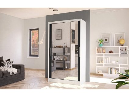 Skříň Kosta VII 100 - bílá/černá