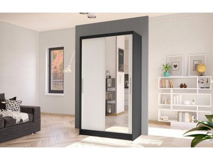 Skříň Kosta VI 100 - černá/bílá