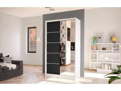 Skříň Diem III 100 - bílá/černá