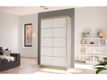 Skříň Diem IV 100 - dub sonoma/bílá