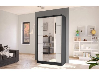 Skříň Diem V 100 - černá/bílá