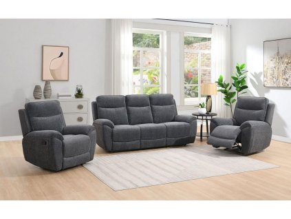 Polohovací sedací souprava Doncaster 3+1+1 023 tmavě šedá