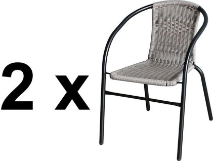 Balkonová židle BASILEJ II černá/šedá