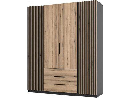 Skříň Keny IV - černá/dub evoke