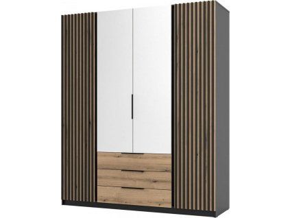 Skříň Keny V - černá/dub evoke