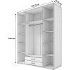 Skříň KAREL 4D2Z šatní, 159cm (Varianta bílá)