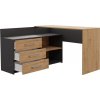 Psací stůl s komodou Dado antracit/dub artisan