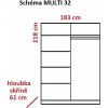 Šatní skříň MULTI 32,183cm (M) (Varianta kathul / bílé pásky)