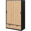 Skříň Lincoln 2D2S černý mat/jackson hickory