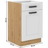 Spodní skříňka, bílá/dub artisan, LULA 50 D 1F 1S BB