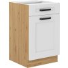 Spodní skříňka, bílá/dub artisan, LULA 50 D 1F 1S BB