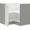 Rohová kuchyňská skříňka Bolzano 90x90 ND 2F BB bílý lesk/šedá