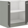 Kuchyňská skříňka Garid 80 D 2F BB šedý lesk/šedá
